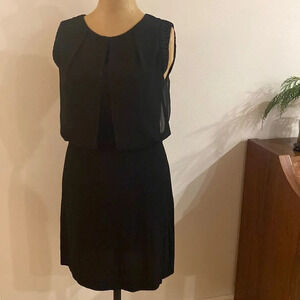 Sandro Paris FR sz 1 US sz S black mini dress zip back excellent pre owned cond